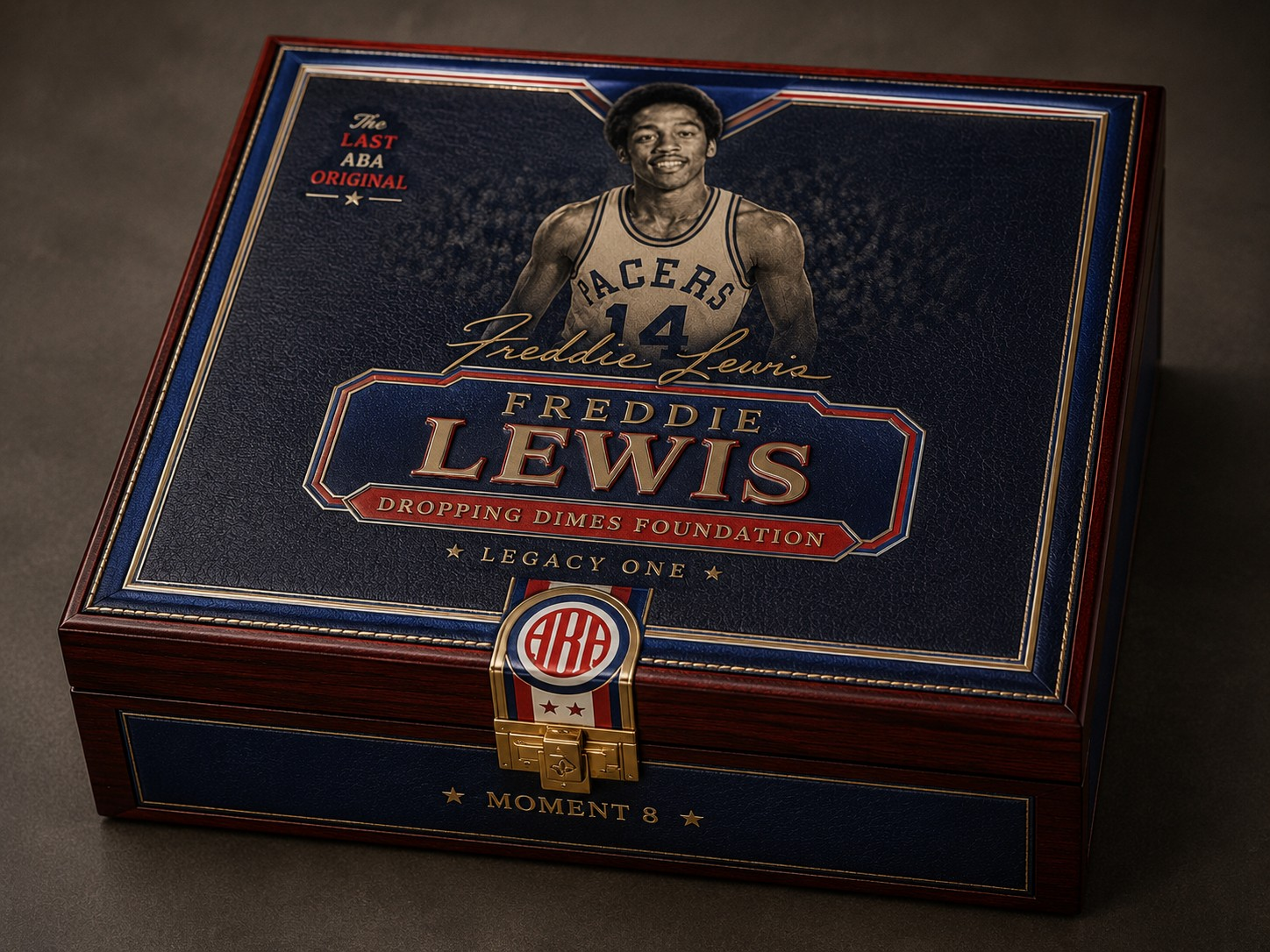 Freddie Lewis Legacy One charity collector box for the Dropping Dimes Foundation