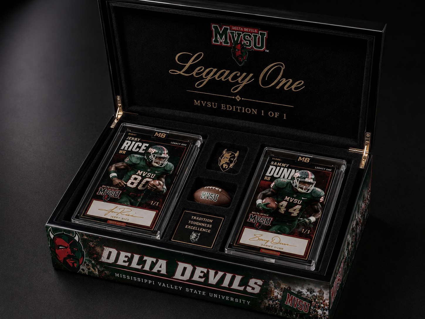 Mississippi Valley State Legacy One booster box with authenticated football memorabilia